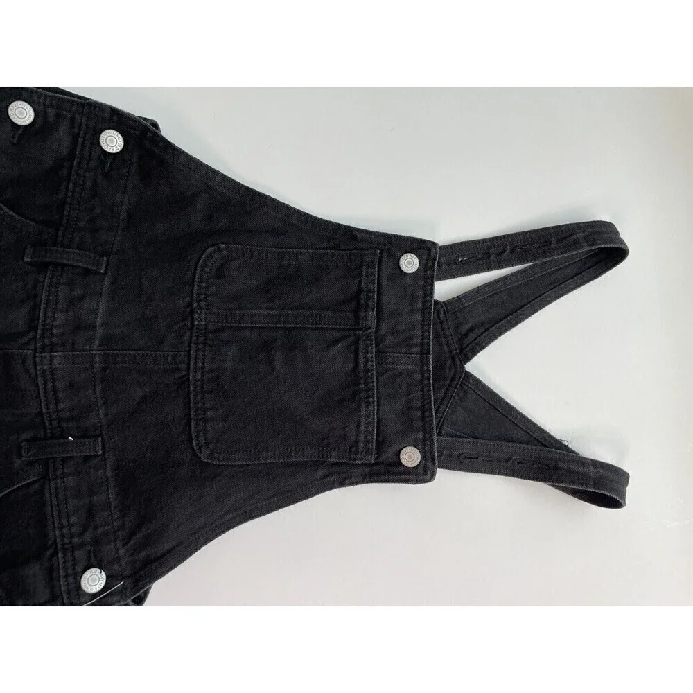 OLD NAVY Kid's Overalls Denim Black Cotton Unisex Boy's Girl's Large 10/12
